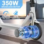 E Scooter for Adults 19-22 MPH 350/500W Motor 281/441Wh Battery,8.5"/10" Tires,Motorized Scooter Up to 22 Miles Range, Foldable Scooter with Double Shock Absorption/Bearing 265 LBS/APP Control - Image 3