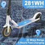 E Scooter for Adults 19-22 MPH 350/500W Motor 281/441Wh Battery,8.5"/10" Tires,Motorized Scooter Up to 22 Miles Range, Foldable Scooter with Double Shock Absorption/Bearing 265 LBS/APP Control - Image 4