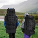 70L/100L Camping Hiking Backpack with Rain Cover, Expandable Large Military Tactical Backpack, Waterproof Molle Racksack Travel Backpacking Daypack for Climbing Trekking (Black) - Image 5