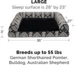 Furhaven Orthopedic Dog Bed for Large/Medium Dogs w/ Removable Bolsters & Washable Cover, For Dogs Up to 55 lbs - Plush & Southwest Kilim Woven Decor Sofa - Black Medallion, Large - Image 3