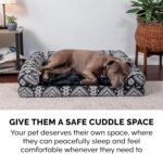 Furhaven Orthopedic Dog Bed for Large/Medium Dogs w/ Removable Bolsters & Washable Cover, For Dogs Up to 55 lbs - Plush & Southwest Kilim Woven Decor Sofa - Black Medallion, Large - Image 6