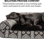 Furhaven Orthopedic Dog Bed for Large/Medium Dogs w/ Removable Bolsters & Washable Cover, For Dogs Up to 55 lbs - Plush & Southwest Kilim Woven Decor Sofa - Black Medallion, Large - Image 7