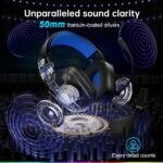Fachixy Wireless Gaming Headset with LED Light for PS5, PS4, PC, Switch, Laptop, Mac - 2.4GHz & Bluetooth 5.4, 50H Battery, Flip Mic, Lossless Audio, Foldable, Immersive Gaming - Image 3