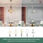 Modern Crystal Chandelier Brushed Nickel, Round Pendant Lighting Fixtures, 15.7" Height Adjustable Farmhouse Ceiling Light for Living Room, Kitchen Island, Dining Room - Image 5