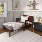 Dream On Me Brookside Toddler Bed In Espresso, Greenguard Gold Certified, JPMA Certified, Low To Floor Design, Non-Toxic Finish, Safety Rails, Made Of Pinewood - Image 3