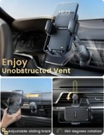 Phone Holders for Your Car: [Never Blocking] Air Vent Cell Phones Mount for iPhone 17 Pro Max & Samsung Android Smartphone [Thick Cases Friendly] Hands-Free Auto Mobile Phone Stand - Image 3