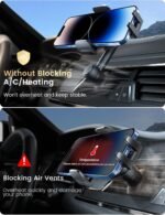 Phone Holders for Your Car: [Never Blocking] Air Vent Cell Phones Mount for iPhone 17 Pro Max & Samsung Android Smartphone [Thick Cases Friendly] Hands-Free Auto Mobile Phone Stand - Image 4