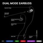 SteelSeries Tusq in-Ear Mobile Gaming Headset – Dual Microphone with Detachable Boom Mic – Ergonomic Suspension Design Earphones – for Mobile,Black - Image 4