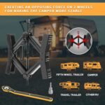 Camper Wheel Chock Stabilizer 2 Sets, Double Speed Heavy Duty Truck RV Tire Scissor Locking X Chock, Camper Accessories for Travel Trailers Tire Chalks, Anti Rust Coating, Fit for 3.5” to 12” - Image 6
