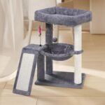 YOUPET Cat Tree with Cat Scratching Post for Indoor Cats, Cat Tower with Scratching Board and Playful Toy Balls, Cat Tree Tower with Cozy Hammock,Grey - Image 6