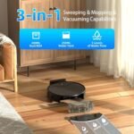 Robot Vacuum and Mop Combo, Robot Vacuum Cleaner, 6 Cleaning Modes, Large Capacity Water Tank Dustbin, Self-Charging, WiFi/App/Alexa, Ideal for Hard Floor, Carpet, Pet Hair - Image 3