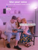 YHW Smart RGB LED Floor Lamp Works with Alexa Google Home, WiFi Remote Modern Tall Standing Light, Super Bright 2000LM Color Changing & Dimmable Sky Torchiere for Living Room, Bedroom (Black) - Image 3