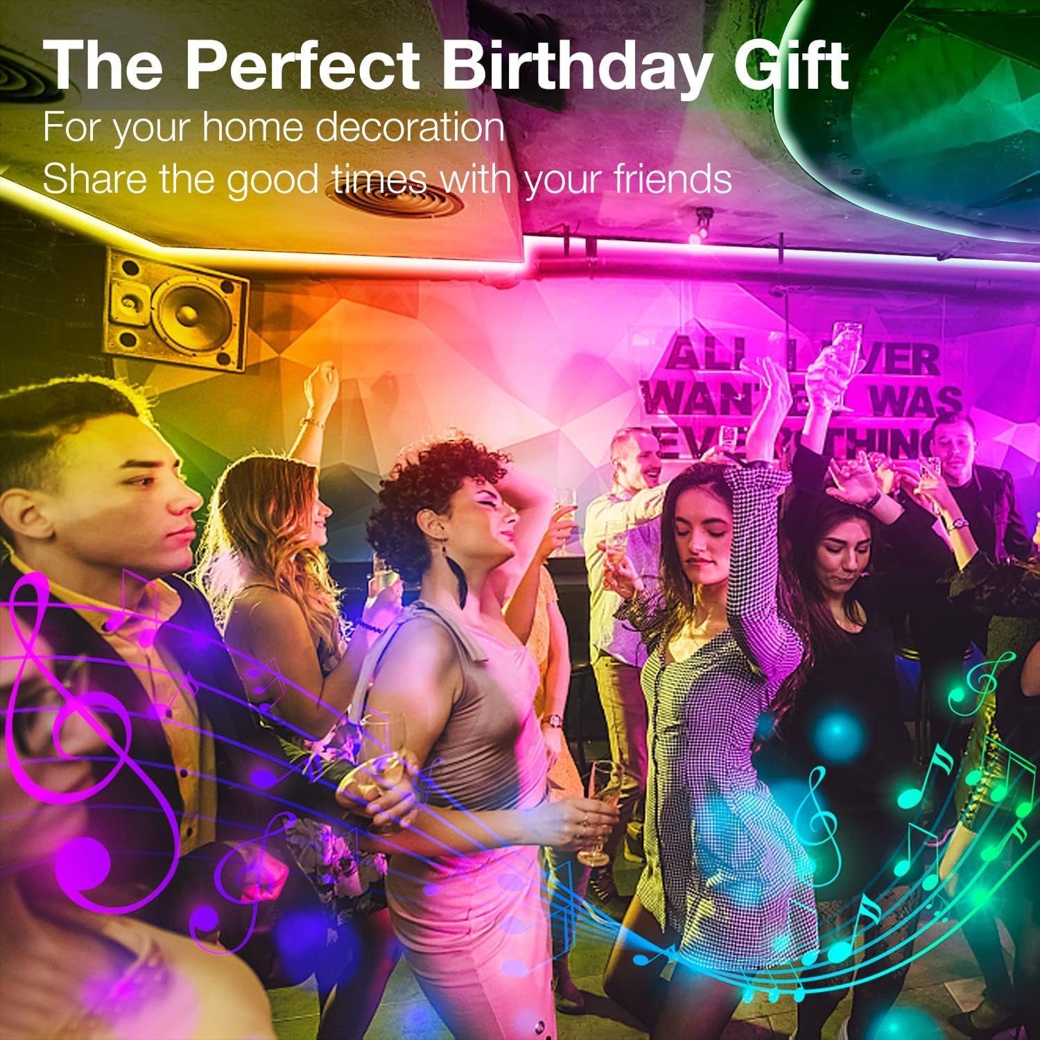 DAYBETTER LED Strip Lights 100ft, Smart Lighting with App Remote Control, RGB LED Lights for Bedroom, Music Sync Color Changing for Room Home Decor Party (1 Roll) - Image 6