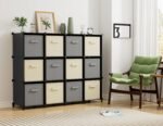 HOMIDEC Closet Organizers and Storage, 12 Cube Storage Organizer, Portable Closet Organization Clothes Shelves for Kids, Closet, Bedroom, Bathroom, Office, Black - Image 6