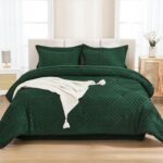 Andency Queen Comforter Set 7 Piece Dark Emerald Green - Bed in a Bag Queen Boho Lightweight Fluffy Tufted Bedding Sets with Comforter, Sheets, Pillowcases & Shams - Image 4