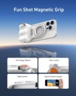 TELESIN Fun Shot Magnetic Phone Camera DSLR Style Shutter Grip for iPhone & Android with Detachable Wireless Shutter Button - 1/4" Screw - Comfort Ergonomic Camera Grip Handle Holder - Image 3