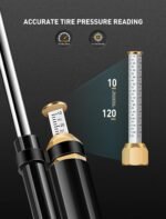 Heavy Duty Tire Inflator with Pressure Gauge, 16.5 Inch Extended Dual Head Air Chuck with Pressure Gauge, 10-120 PSI, Semi Truck Tire Chuck for Rv Car Air Compressor Accessories - Image 3