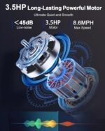 WELLFIT Incline Treadmill for Home, Heavy Duty Treadmills with 3.5HP 8.6MPH 375 lb Capacity, 18 inch Wide Running Area Commercial Treadmill with LED Screen and Bluetooth Player - Image 3