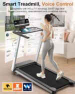 WELLFIT Incline Treadmill for Home, Heavy Duty Treadmills with 3.5HP 8.6MPH 375 lb Capacity, 18 inch Wide Running Area Commercial Treadmill with LED Screen and Bluetooth Player - Image 4