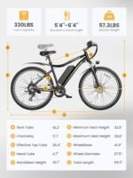 Heybike Electric Bike for Adults, 1200W Peak Brushless Motor, up to 50Miles, 28mph Max Speed Electric Mountain Bike, 480WH Removable Battery Ebike, 27.5'' Tires, 7-Speed and Front Suspension - Image 4