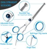 5 in 1 Premium Dog Grooming Scissors, Professional Dog Scissors for Grooming with Safety Round Tips, Lengnoyp Stainless Steel Thinning Shears, Pet Cat Shears for Grooming Kit - Image 4