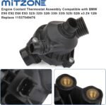 MITZONE Engine Coolant Thermostat Assembly Compatible with BMW E90 E92 E60 E83 323i 325i 328i 330i 335i 525i 528i x3 Z4 128i Replace 11537549476 - Image 4