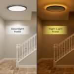 Matane 12in LED Flush Mount Ceiling Light Fixture with Remote Control, Nightlight 2000K Warm, 3000K-6500K Adjustable, Low Profile Ceiling Lights for Bedroom, Kitchen, Living Room, Black - Image 3