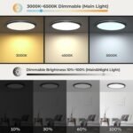 Matane 12in LED Flush Mount Ceiling Light Fixture with Remote Control, Nightlight 2000K Warm, 3000K-6500K Adjustable, Low Profile Ceiling Lights for Bedroom, Kitchen, Living Room, Black - Image 5