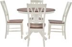 Crosley Furniture Shelby 5-Piece Traditional Round Dining Table Set for 4, Distressed White - Image 3