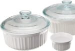 CorningWare French White 10-Pc Ceramic Bakeware Set with Lids Chip and Crack Resistant Stoneware Baking Dish, Microwave, Dishwasher, Oven, Freezer and Fridge Safe - Image 3