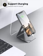 Lamicall Cell Phone Stand, Phone Dock : Cradle, Holder, Stand, Compatible with Phone 12 Mini 11 Pro Xs Xs Max Xr X 8 7 6 6s Plus 5 5s 5c All Android Smartphone Charging, Accessories Desk - Gray - Image 4