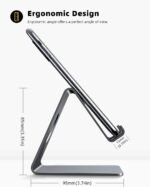 Lamicall Cell Phone Stand, Phone Dock : Cradle, Holder, Stand, Compatible with Phone 12 Mini 11 Pro Xs Xs Max Xr X 8 7 6 6s Plus 5 5s 5c All Android Smartphone Charging, Accessories Desk - Gray - Image 5