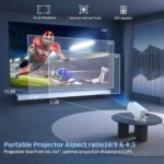 Mini Projector with WiFi and Bluetooth, Portable Outdoor Movie Projector Supports 4K/8K with Android System, Smart Proyector for Home Theater, Business Presentation, Gmaing - Image 4