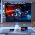 Mini Projector with WiFi and Bluetooth, Portable Outdoor Movie Projector Supports 4K/8K with Android System, Smart Proyector for Home Theater, Business Presentation, Gmaing - Image 5