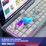 Snpurdiri 60% Percent Gaming Keyboard, Compact RGB Backlit Ergonomic Small Mini Keyboard for Windows, PC, Laptop, Gaming (68 Keys, White) - Image 5