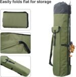 Allnice Durable Canvas Fishing Rod & Reel Organizer Bag Travel Carry Case Bag- Holds 5 Poles & Tackle - Image 5