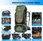 Bseash 80L Waterproof Hiking Camping Backpack with Rain Cover, Lightweight Outdoor Sport Travel Daypack for Climbing Touring (Army Green) - Image 5