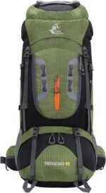 Bseash 80L Waterproof Hiking Camping Backpack with Rain Cover, Lightweight Outdoor Sport Travel Daypack for Climbing Touring (Army Green) - Image 8