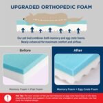 Bedsure Memory Foam Dog Beds Large Sized Dog - Orthopedic Pet Beds for Crate with Removable Washable Cover and Nonskid Bottom, Plush Flannel Fleece Top Pet Mat, Grey - Image 3