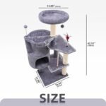 TWDEPART 42.5'' Cat Tree for Indor Cats, Multifunctional Cat Tower with Cozy Condo, Perches, Scratching Posts and Hammock, Grey… - Image 3