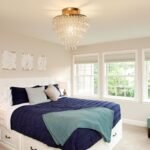 FRIXCHUR 11.8" Crystal Chandelier Gold Crystal Flush Mount Ceiling Light 5 Tiers Raindrops Crystal Pendant Lighting Fixture for Bedroom Hallway Living Room E26 Base - Image 5