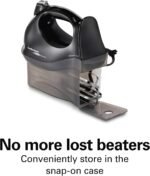 Hamilton Beach Power Deluxe 6-Speed Electric Hand Mixer with Snap-On Storage Case, QuickBurst, Beaters, Whisk, Powerful 250 Watt Motor, Bowl Rest, Black (62692) - Image 3