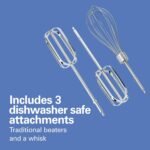 Hamilton Beach Power Deluxe 6-Speed Electric Hand Mixer with Snap-On Storage Case, QuickBurst, Beaters, Whisk, Powerful 250 Watt Motor, Bowl Rest, Black (62692) - Image 4