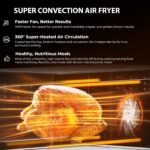 Nuwave Bravo Air Fryer Toaster Smart Oven, 10-in-1 Countertop Convection, 1800 Watts, 21-Qt Capacity, 50°-450°F Temp Controls, Top and Bottom Heater Adjustments 0%-100%, PFAS Free, Cream - Image 3