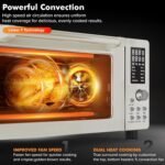 Nuwave Bravo Air Fryer Toaster Smart Oven, 10-in-1 Countertop Convection, 1800 Watts, 21-Qt Capacity, 50°-450°F Temp Controls, Top and Bottom Heater Adjustments 0%-100%, PFAS Free, Cream - Image 4