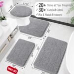 OLANLY Bathroom Rugs 30x20, Extra Soft Absorbent Chenille Bath Rugs, Rubber Backing Quick Dry, Machine Washable Bath Mats for Bathroom Floor, Tub and Shower, Home Decor Accessories, Grey - Image 3