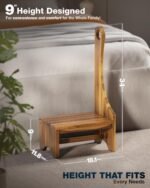 Premium Step Stool with Handle for Adults, Elderly & Seniors, Wooden 9” One Step Stool for High Bed, Heavy Duty Bedside Step Platform, Holds Up to 400 lbs, Nonslip Platform for Kitchen/Bathroom - Image 5