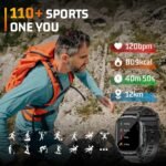 Military Smart Watches for Men-2.06”AMOLED(Answer/Make Calls), IP68 Fitness Activity Step Tracker with Sleep Monitor/110+ Sports Modes, Tactical SmartWatch for Android iOS Samsung Compatible - Image 4