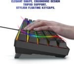 Snpurdiri 60% Gaming Keyboard, Rainbow Backlit Mini Membrane Keyboard for Windows PC Gamers(68 Keys, Black Rainbow) - Image 3