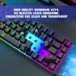 Snpurdiri 60% Gaming Keyboard, Rainbow Backlit Mini Membrane Keyboard for Windows PC Gamers(68 Keys, Black Rainbow) - Image 4